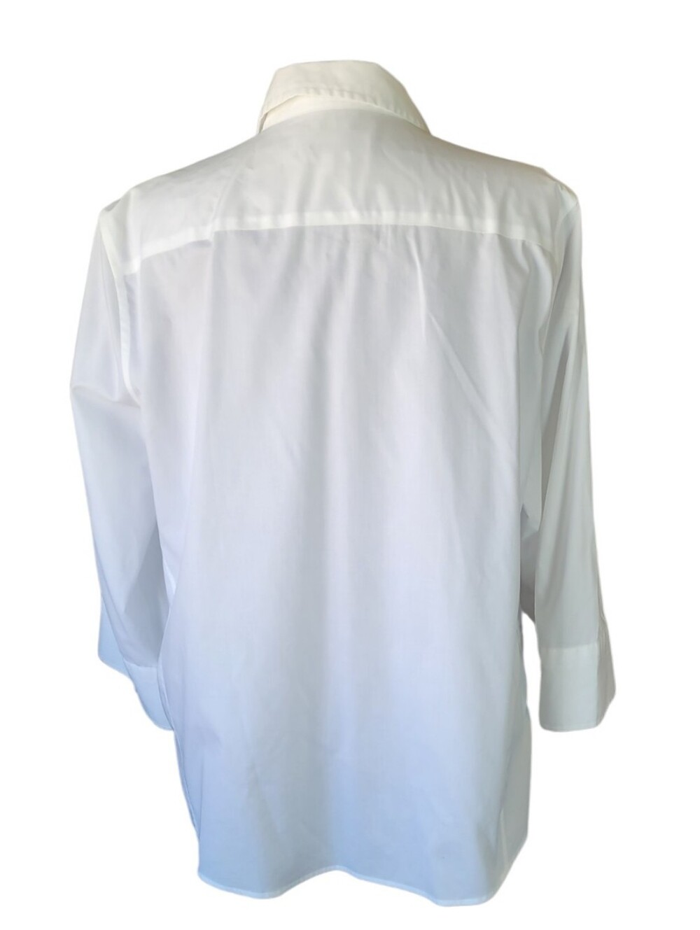 Classic White Button-Front Blouse - 3/4 Sleeve - Picture 5 of 15